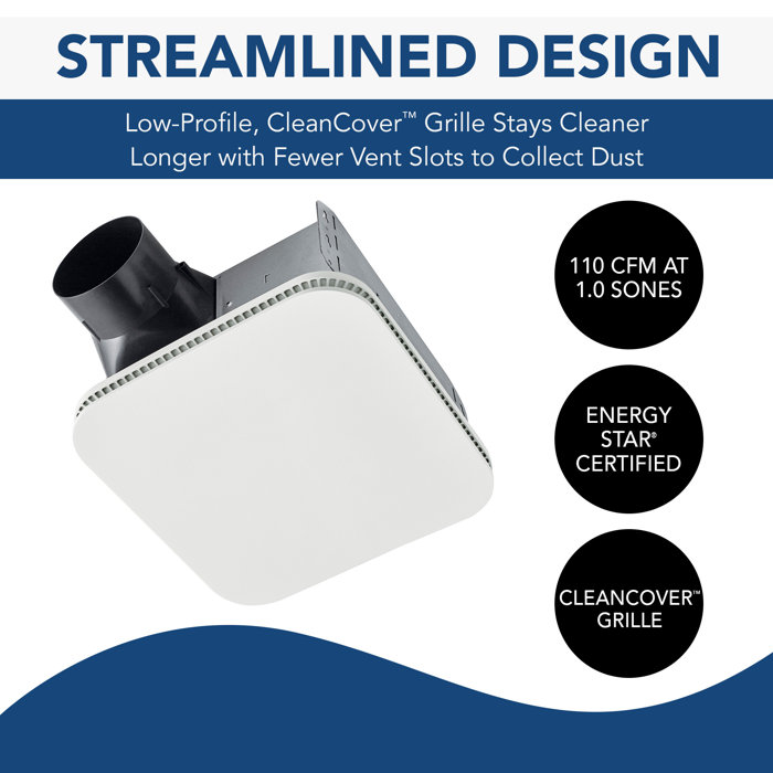 Broan 110 Cubic Feet Per Minute Yes Bathroom Fan & Reviews | Wayfair